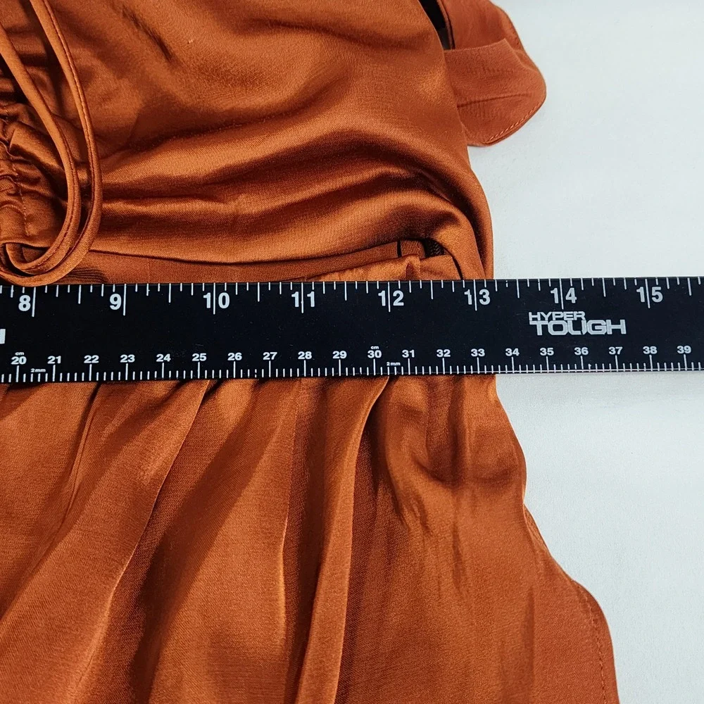 Abercrombie & Fitch Cutout Maxi Dress Womens Small Tall Indie Satin Minimalist‎